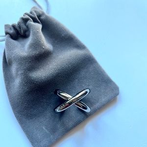 FURLA Women's Metal Criss Cross Ring Size 7